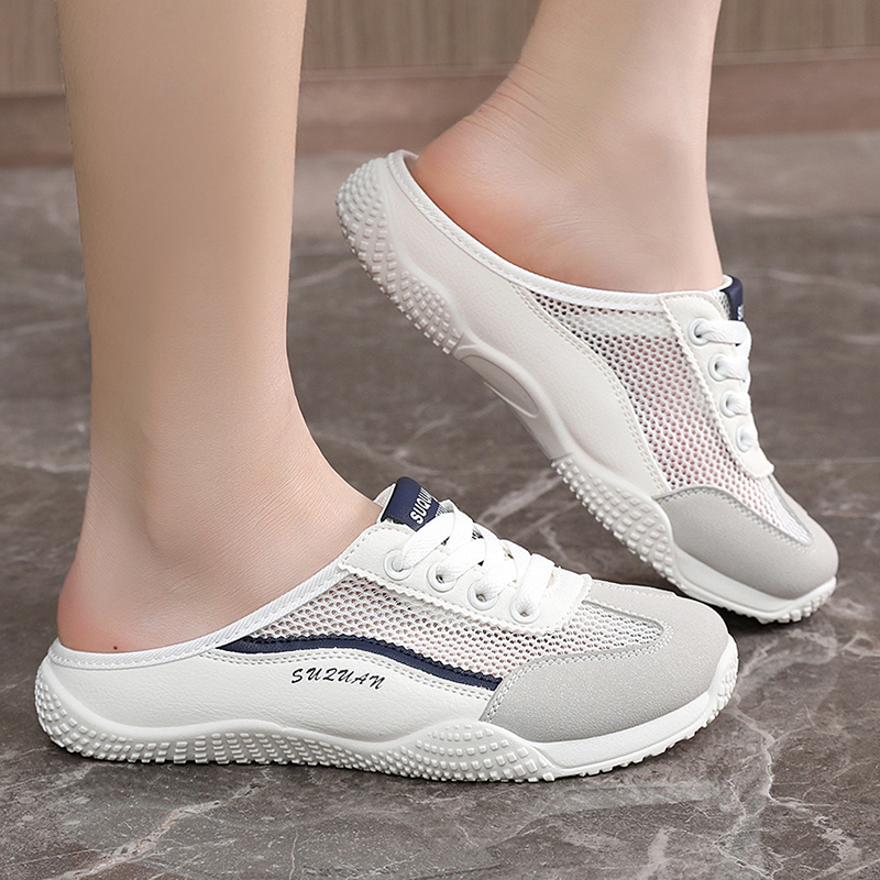 Espadrille Slip On - Summer Women Half Slippers, Hollow Mesh