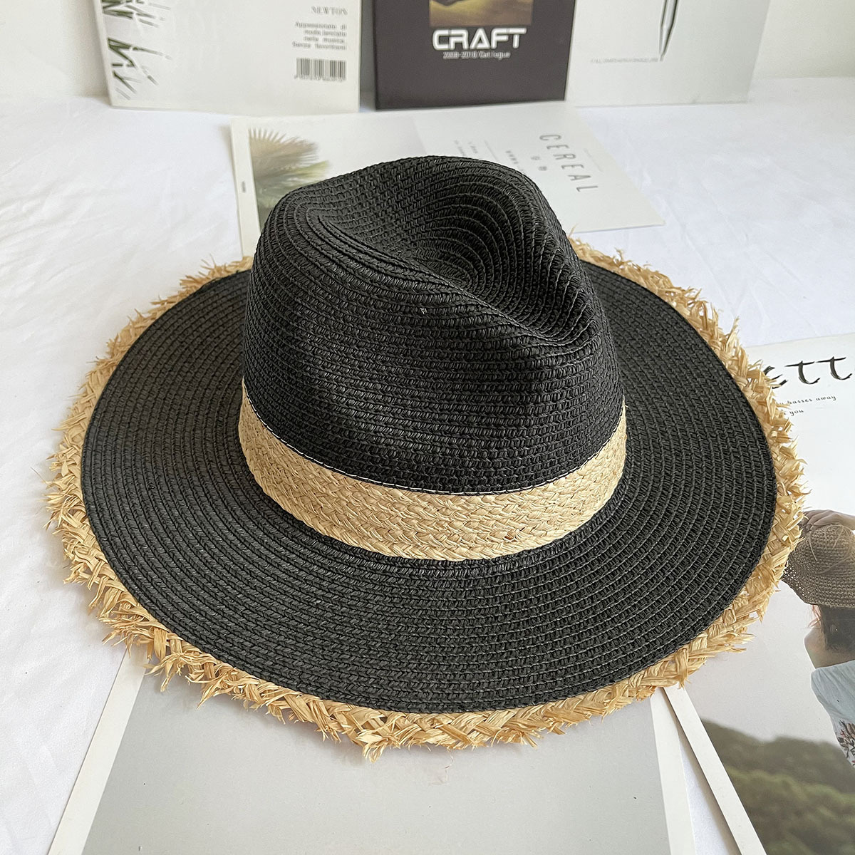 Fringed Brim Panama Hat Wide B – Bucket Hat Straw recenzja i cena