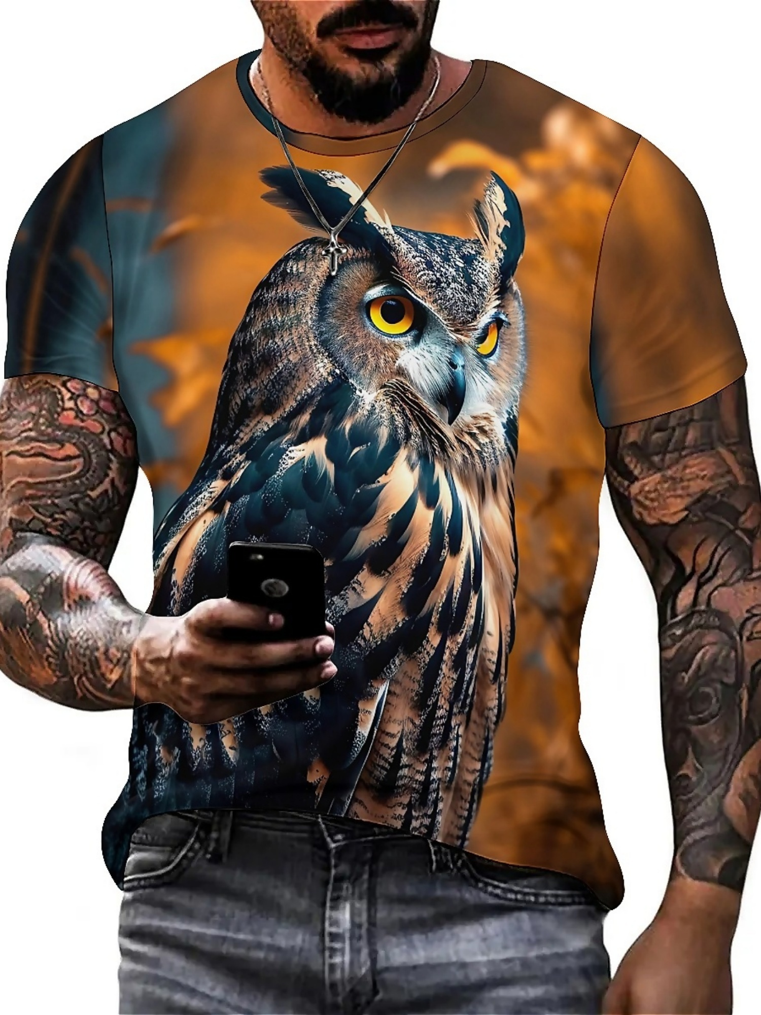 Men's & Women's 3D Print Owl G – Tee Graphic Print recenzja i cena