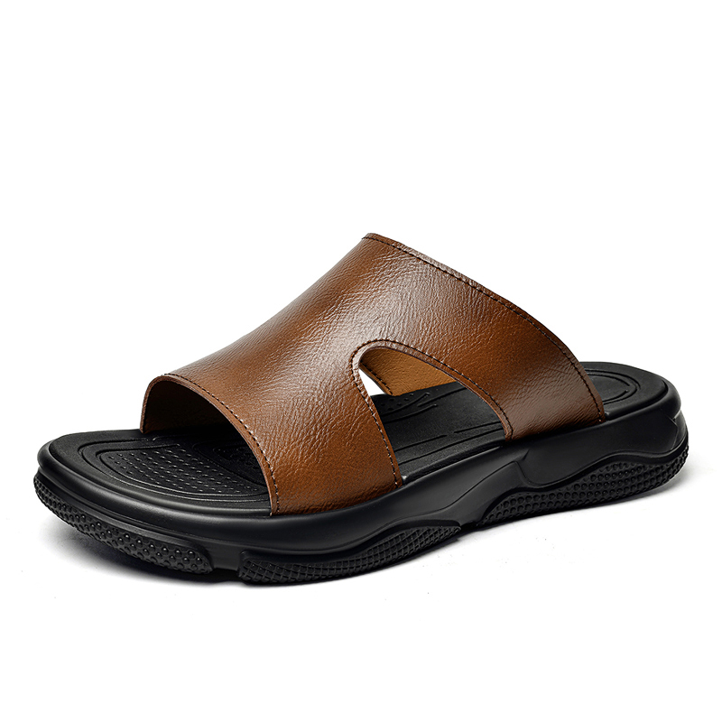 Men's Leather Slide Sandals No – Flip Flop Leather Men recenzja i cena