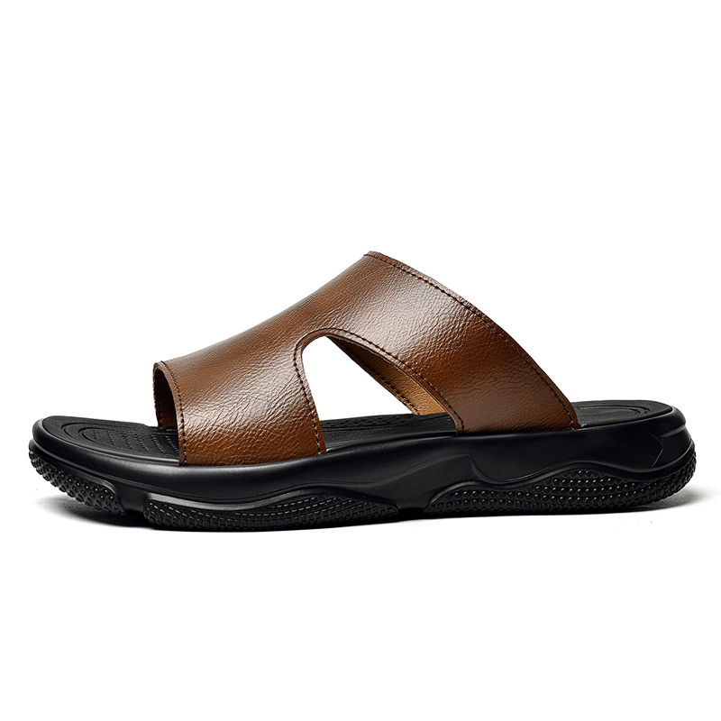 Men's Leather Slide Sandals No – Flip Flop Leather Men recenzja i cena