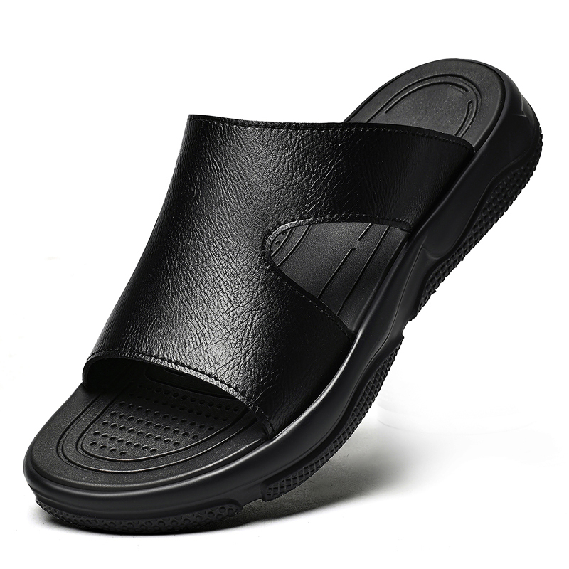 Men's Leather Slide Sandals No – Flip Flop Leather Men recenzja i cena