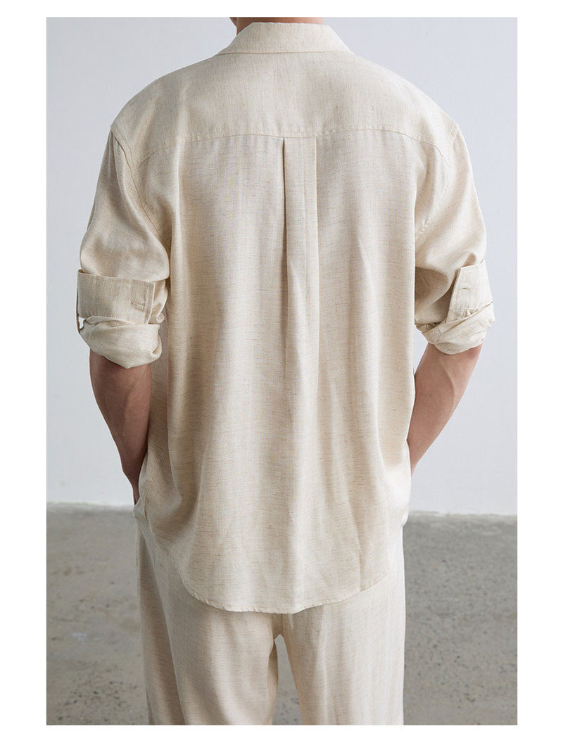 High-end Natural Linen Men's S – Linen Shirt Breathable recenzja i cena