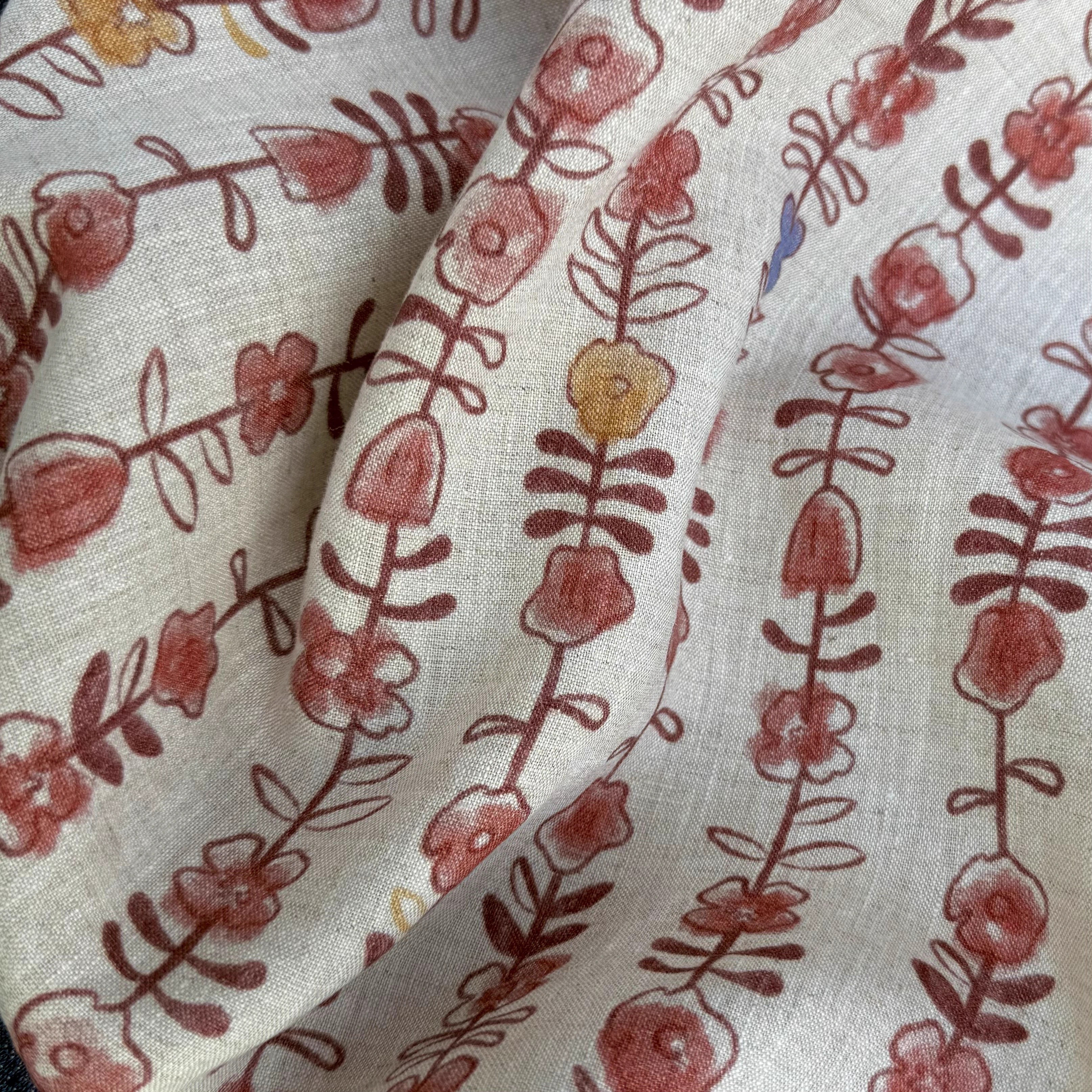 1yard Unique flowers print fab – Linen Shirt Breathable recenzja i cena
