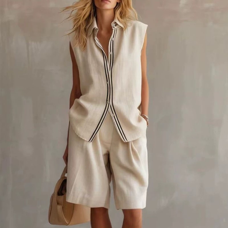 Summer Fashion Solid Linen Ble – Shirt Camp Collar recenzja i cena