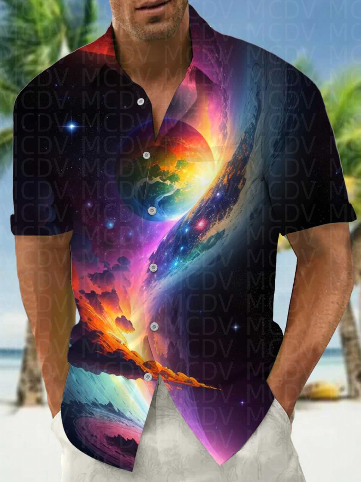Sun Pattern Style Men's Hawaii – Shirt Camp Collar recenzja i cena