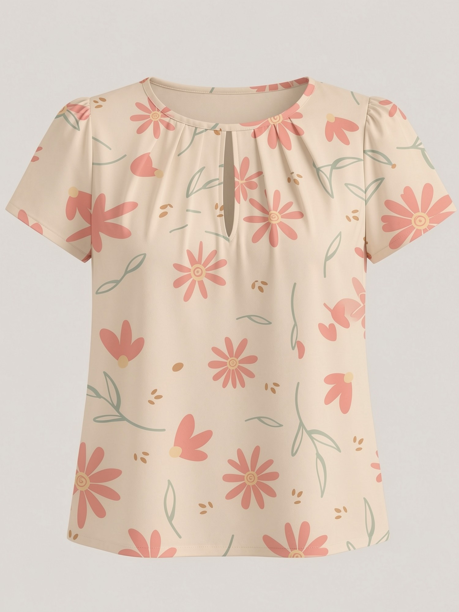 2026 New Women's Round Neck El – Resort Shirt Floral recenzja i cena
