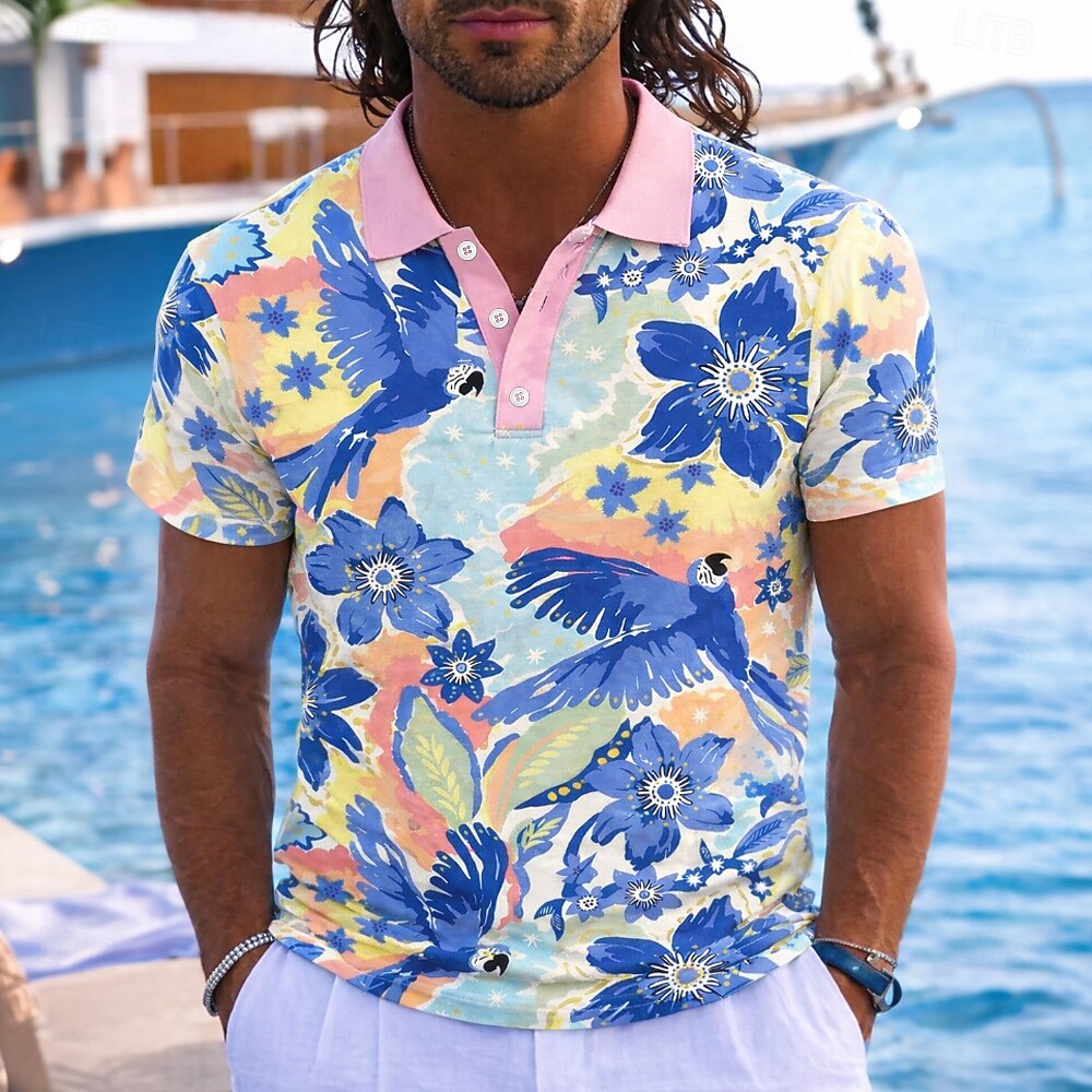 Men's Animal Hawaiian 3D Print – Polo Shirt Pique recenzja i cena