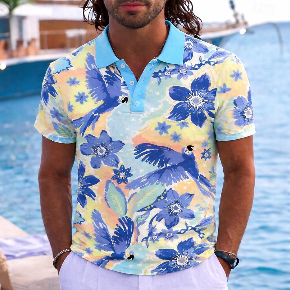 Men's Animal Hawaiian 3D Print – Polo Shirt Pique recenzja i cena