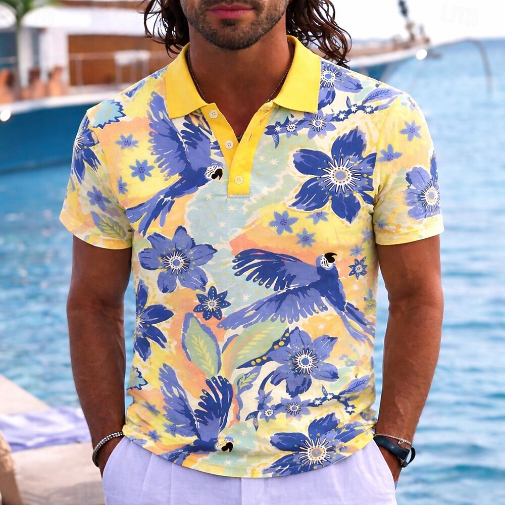 Men's Animal Hawaiian 3D Print – Polo Shirt Pique recenzja i cena