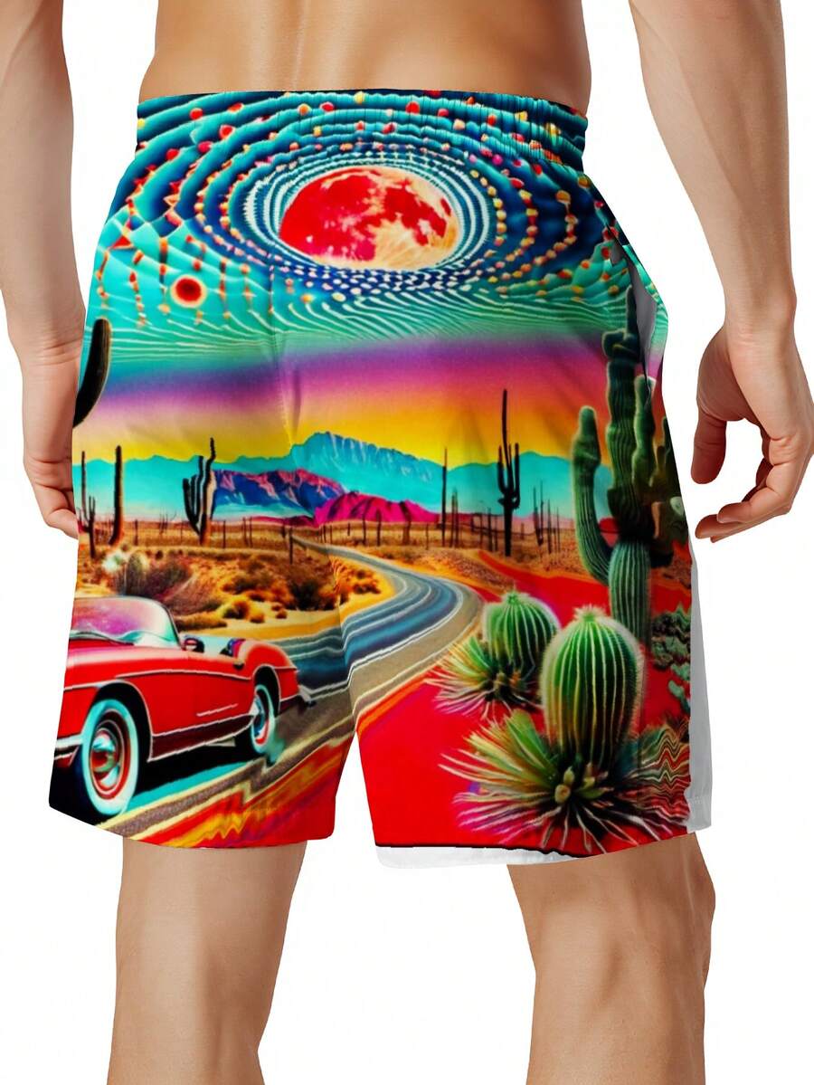 Mens Desert Scene Swim Trunks  – Swim Trunk Quick Dry recenzja i cena