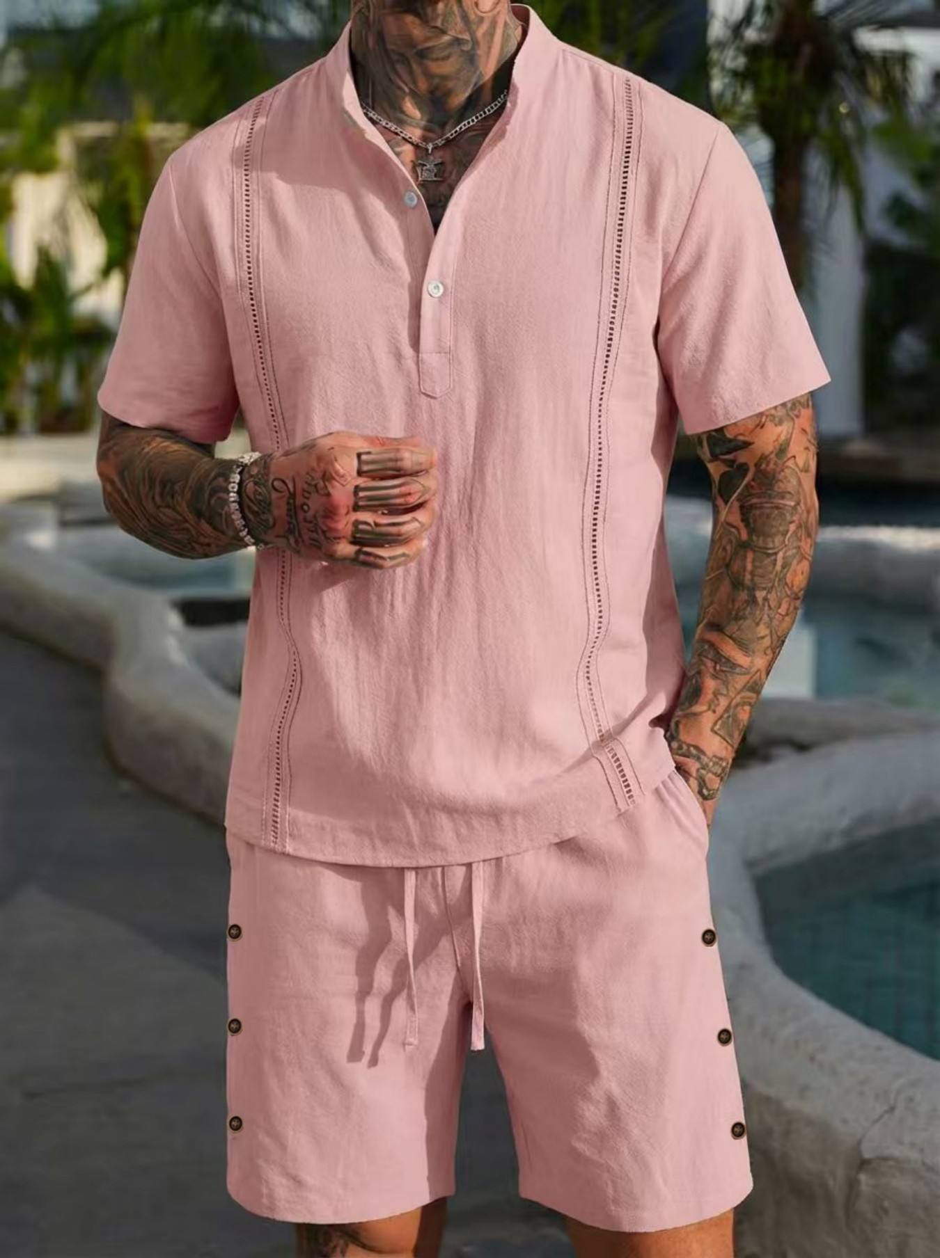 2026 men's summer beach casual – Short Linen Drawstring recenzja i cena