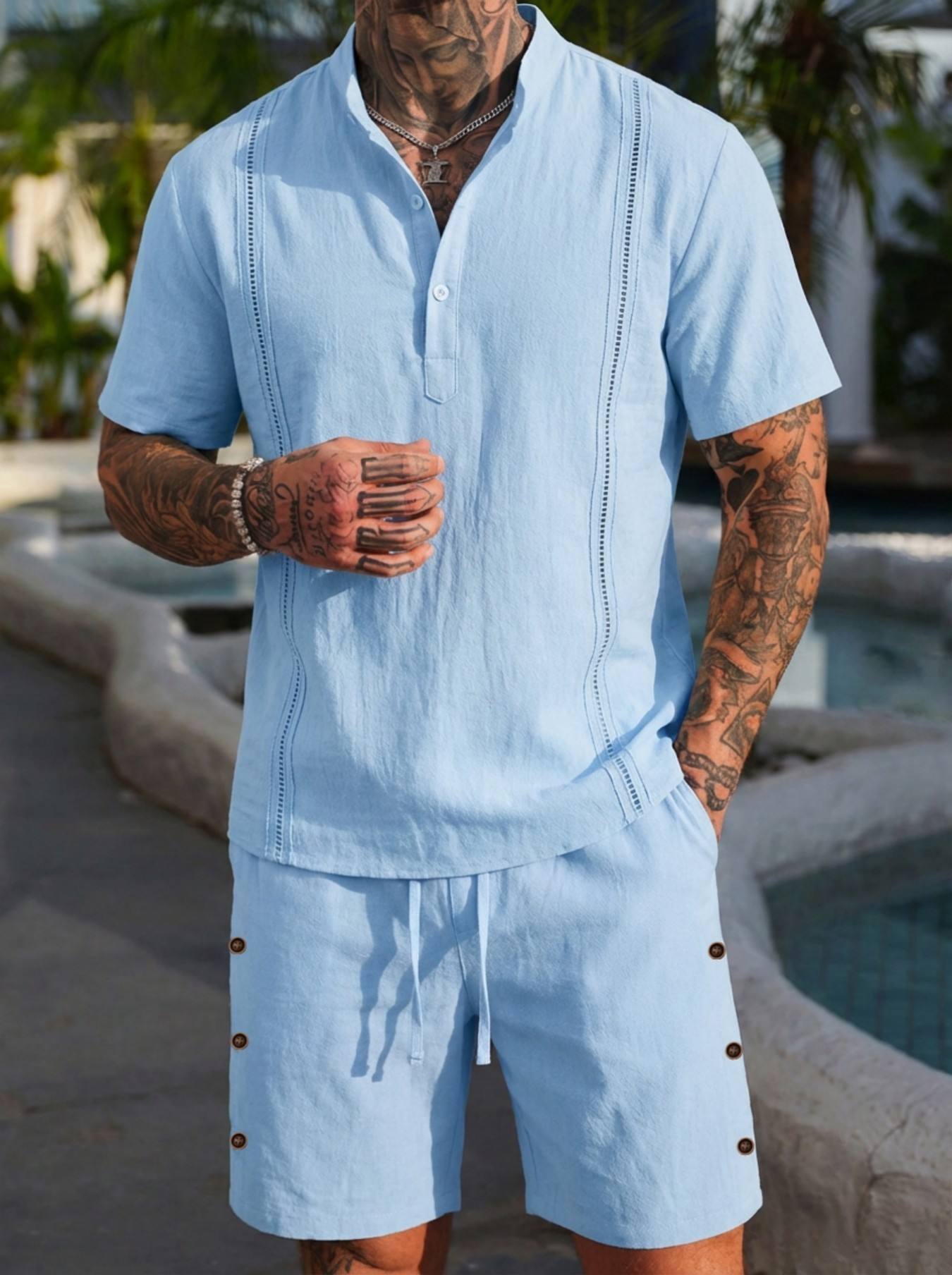 2026 men's summer beach casual – Short Linen Drawstring recenzja i cena