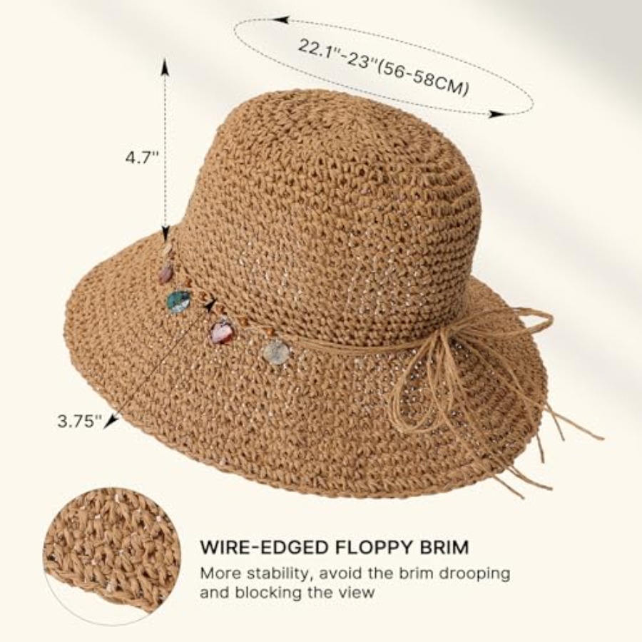 Beach Sun Hats for Women, Stra – Packable Hat Nylon recenzja i cena