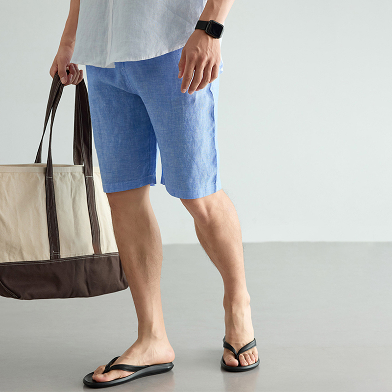 Men's Linen Cotton Shorts Summ – Short Linen Drawstring recenzja i cena
