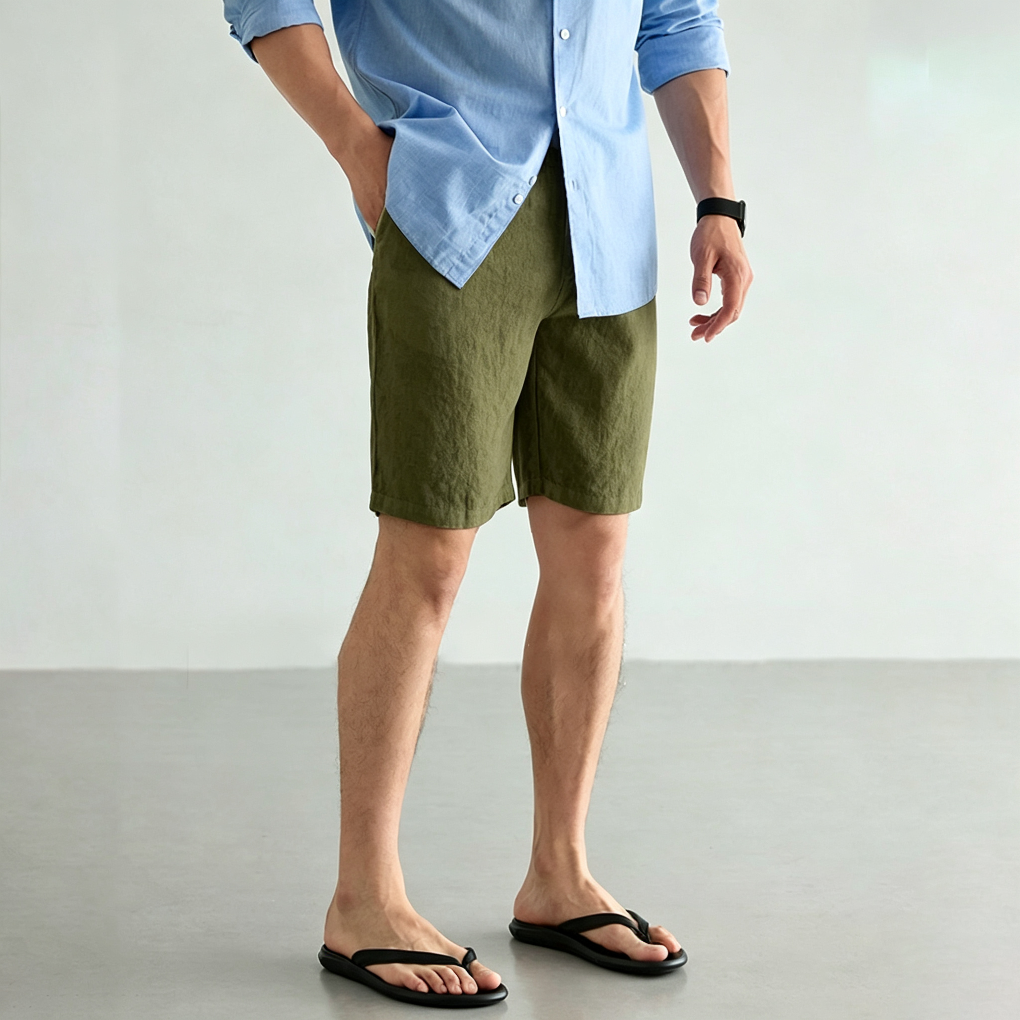 Men's Linen Cotton Shorts Summ – Short Linen Drawstring recenzja i cena