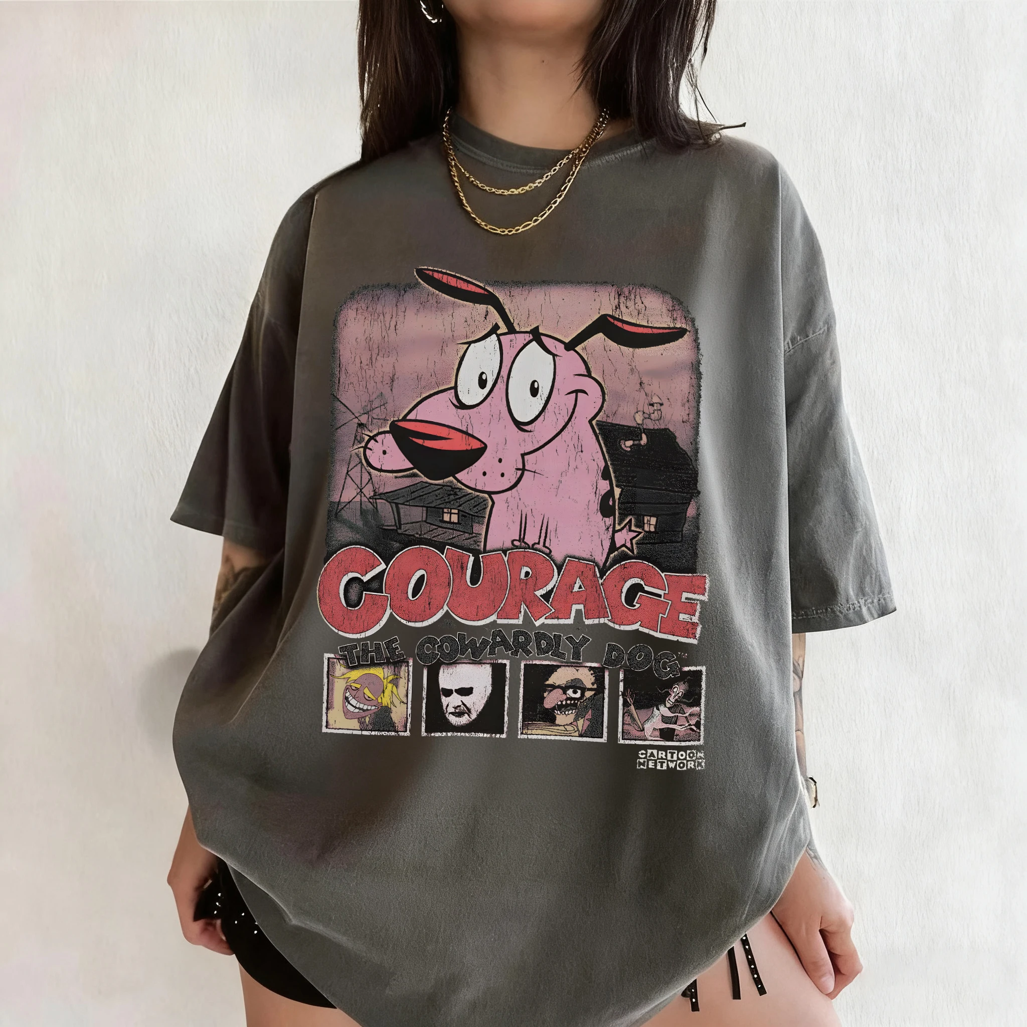 Summer Vintage Courage The Cow – Tee Graphic Print recenzja i cena
