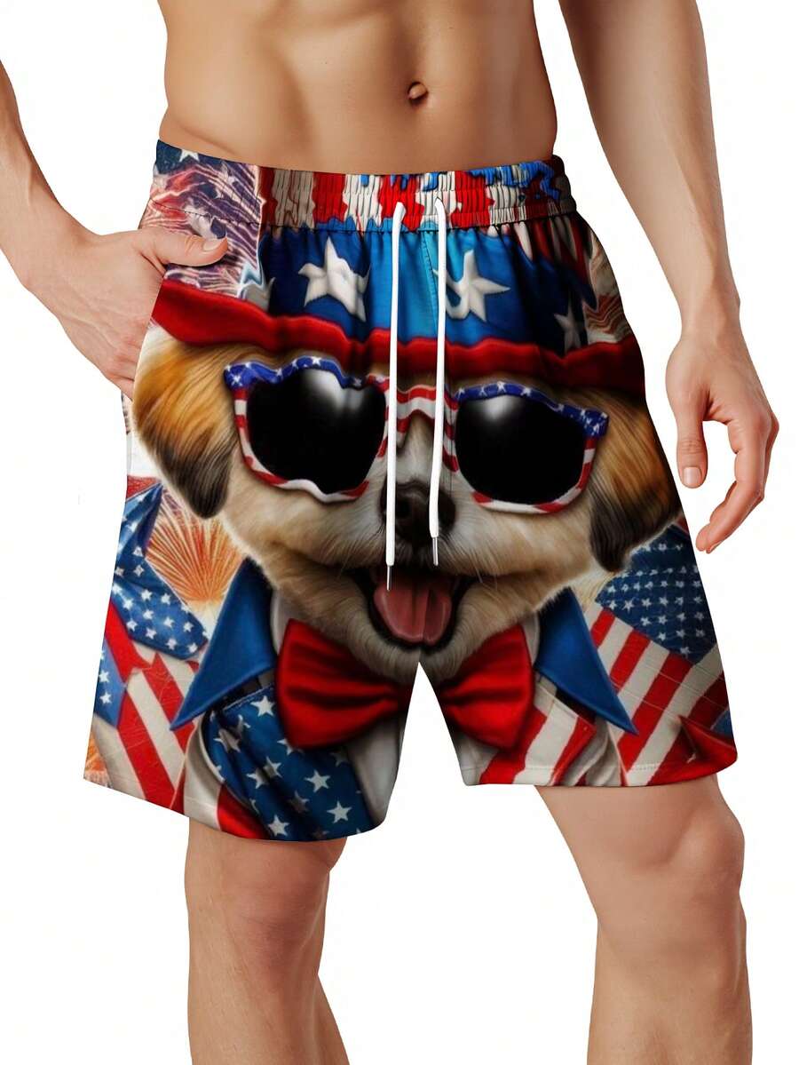 Patriotic Dog American Flag Pr – Swim Trunk Quick Dry recenzja i cena