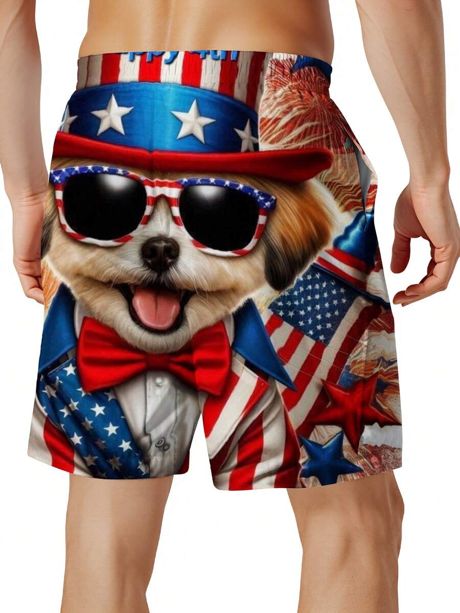 Patriotic Dog American Flag Pr – Swim Trunk Quick Dry recenzja i cena