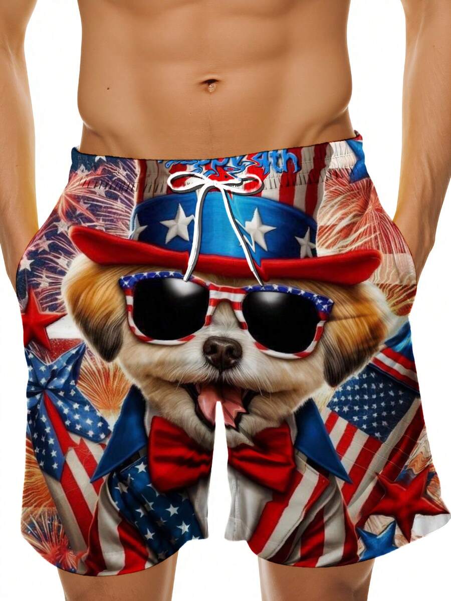 Patriotic Dog American Flag Pr – Swim Trunk Quick Dry recenzja i cena