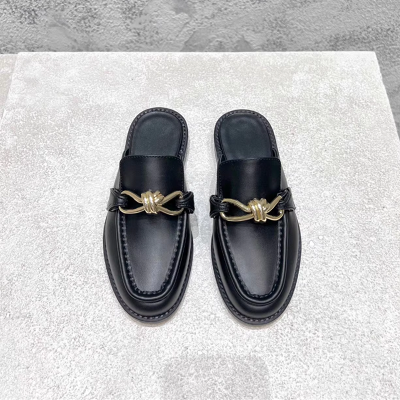 Metal Buckle Half Slippers For – Flip Flop Leather Men recenzja i cena
