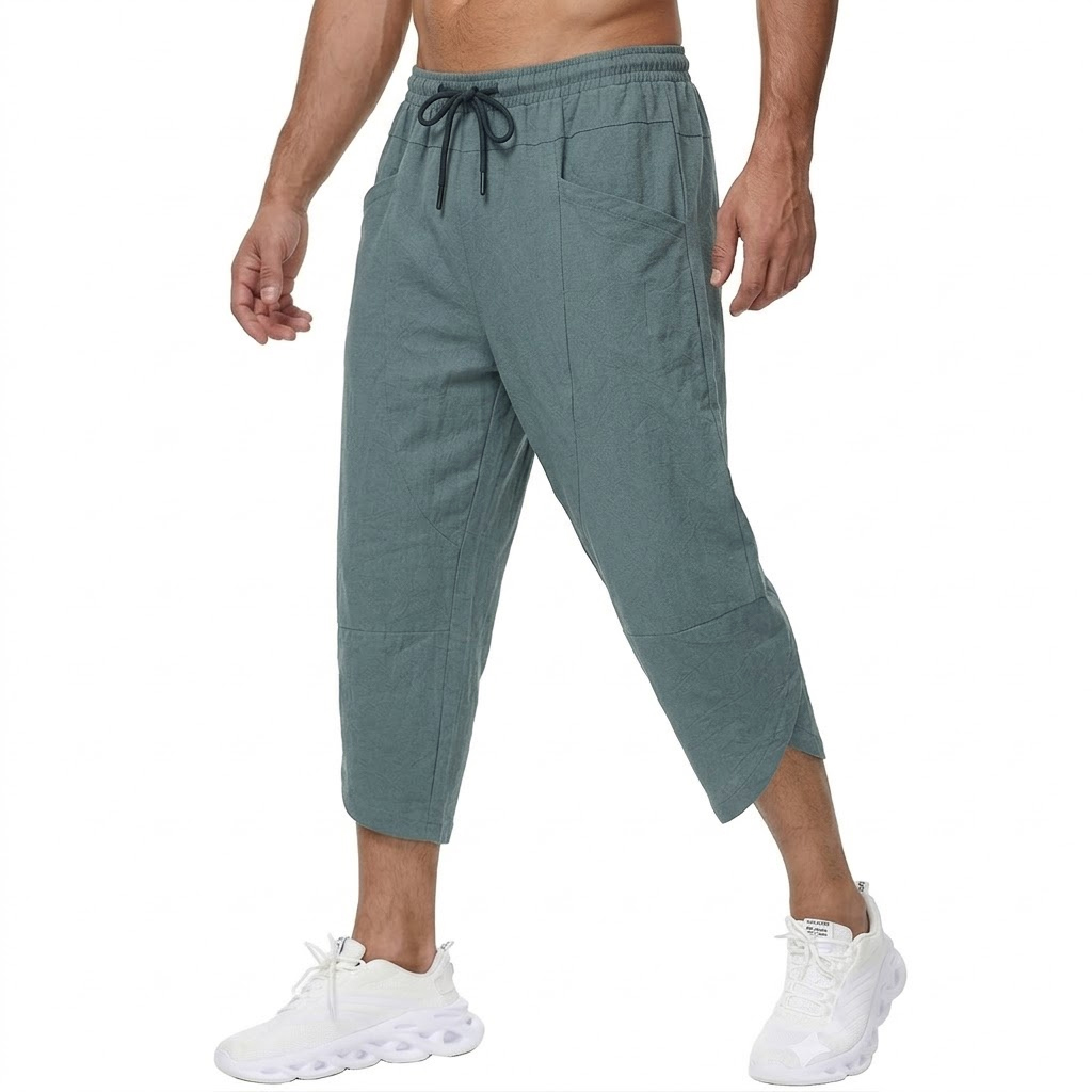 Summer Men's Linen Casual Shor – Short Linen Drawstring recenzja i cena