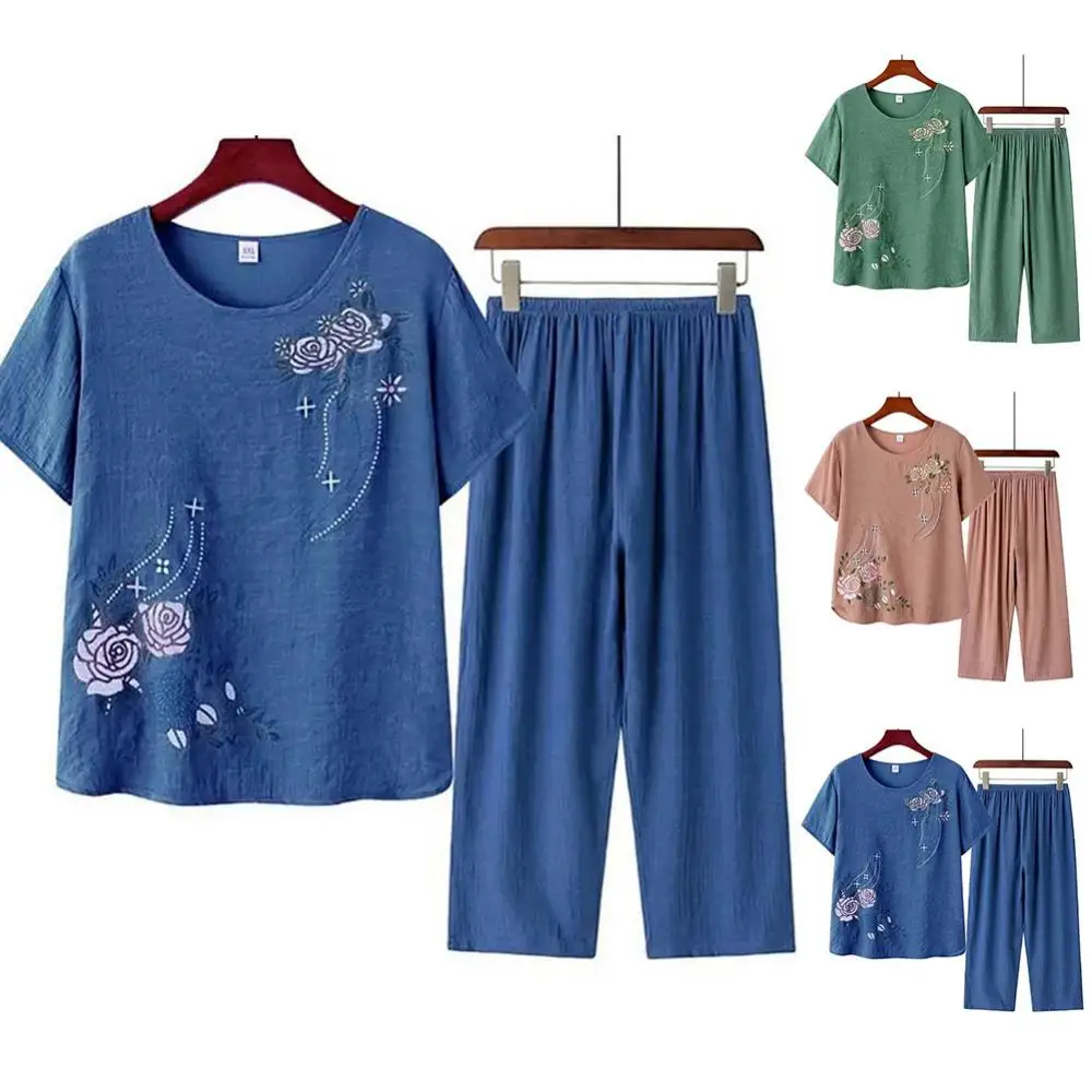 Middle-aged elderly women's sh – Linen Shirt Breathable recenzja i cena
