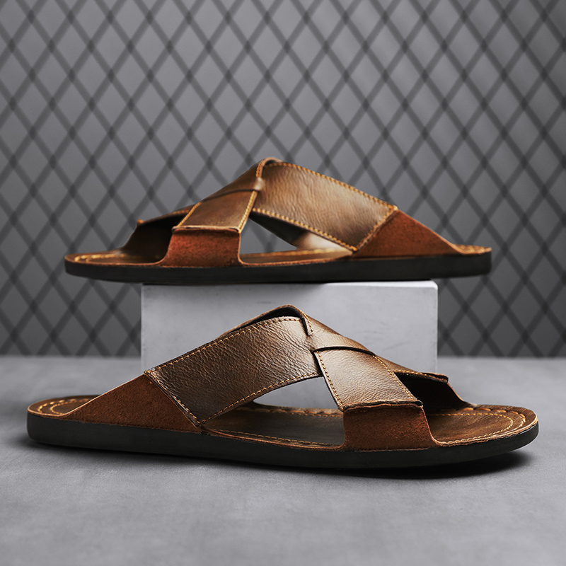 Fashion Genuine Leather Men Sl – Flip Flop Leather Men recenzja i cena