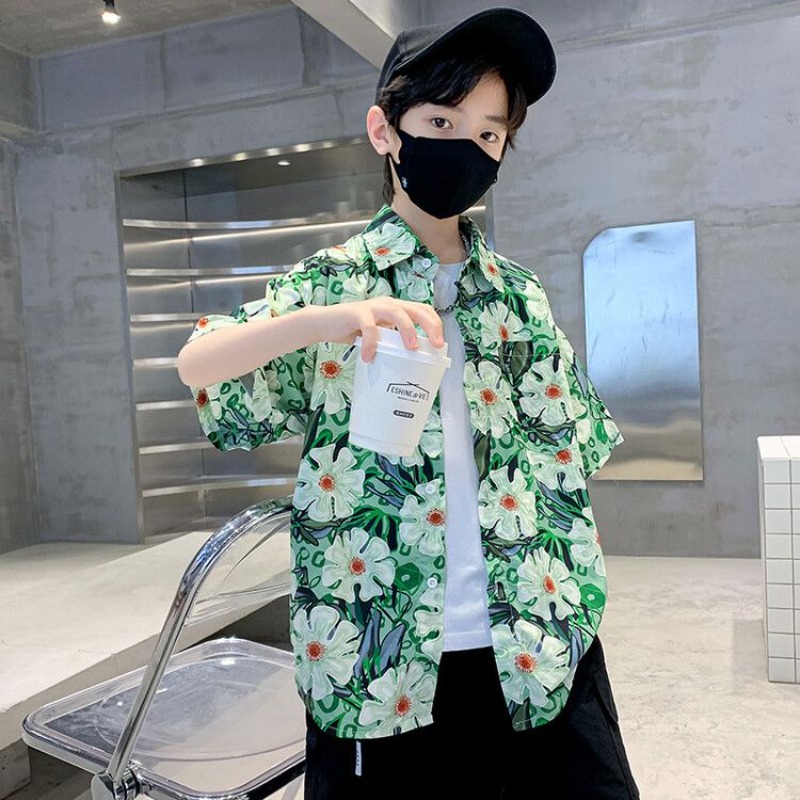 Boys' Floral Shirt Summer Set  – Resort Shirt Floral recenzja i cena