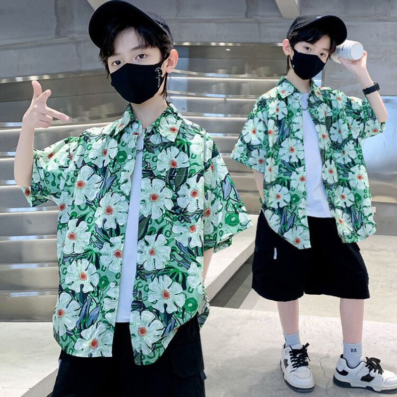 Boys' Floral Shirt Summer Set  – Resort Shirt Floral recenzja i cena