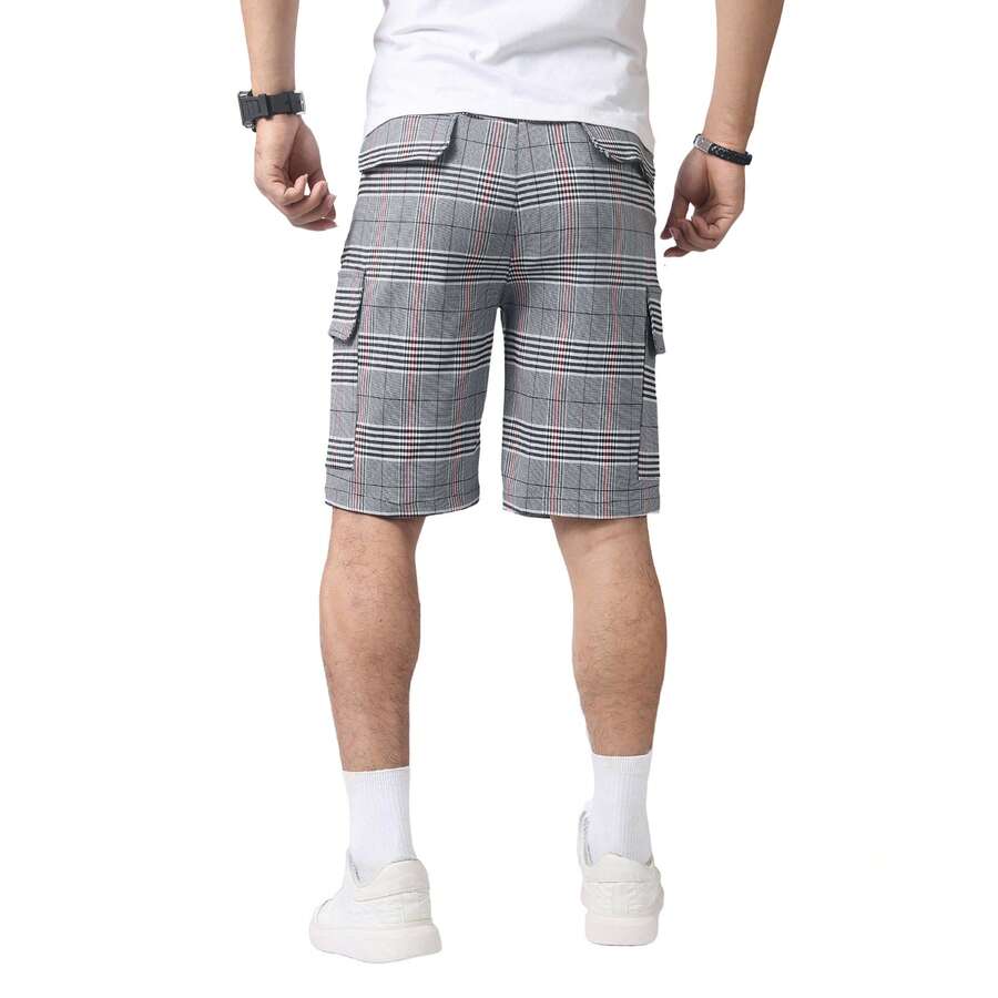 Mens Slim Fit Stretch Plaid Dr – Shorts Chino Slim recenzja i cena
