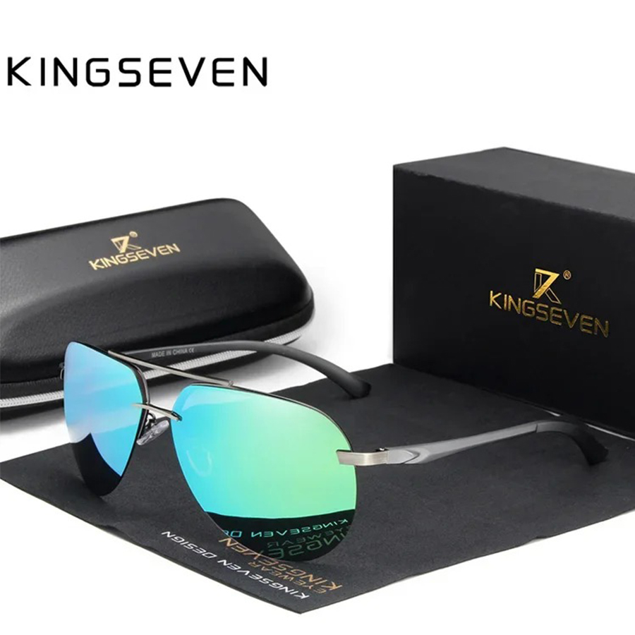 KINGSEVEN  Rimless Pilot Sungl – Sunglasses Aviator Polarized recenzja i cena