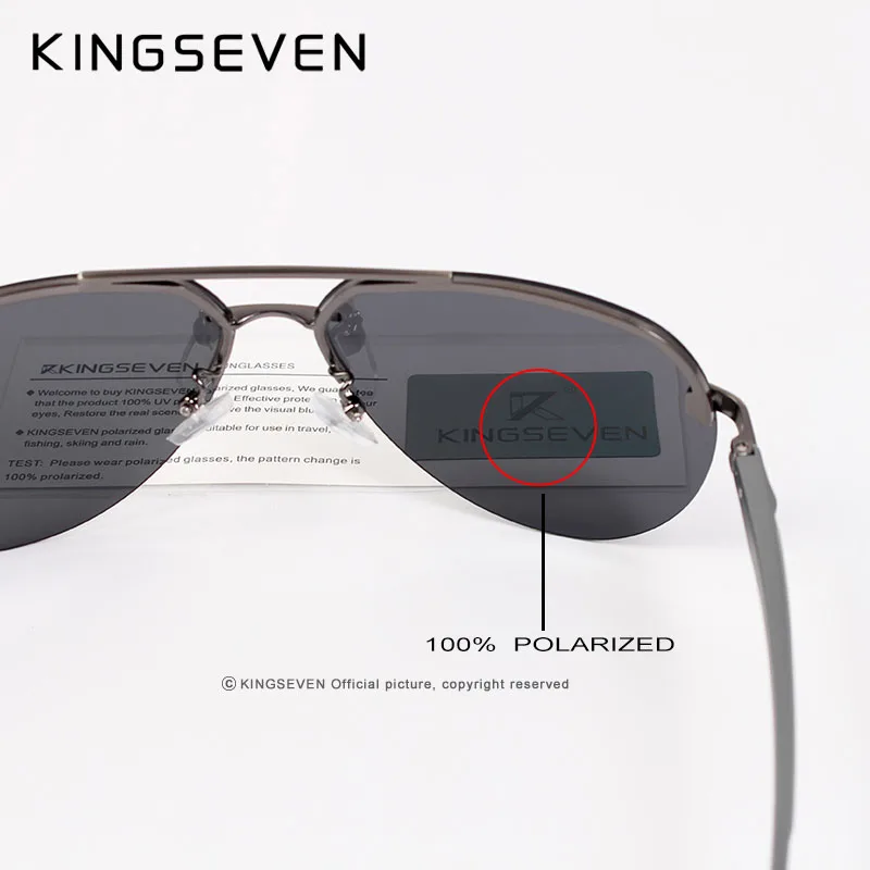 KINGSEVEN  Rimless Pilot Sungl – Sunglasses Aviator Polarized recenzja i cena