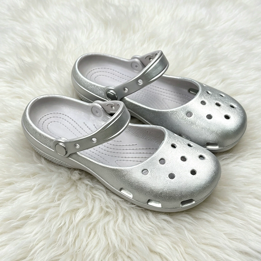 Summer New Silver Slip-on Clog – Espadrille Slip On recenzja i cena