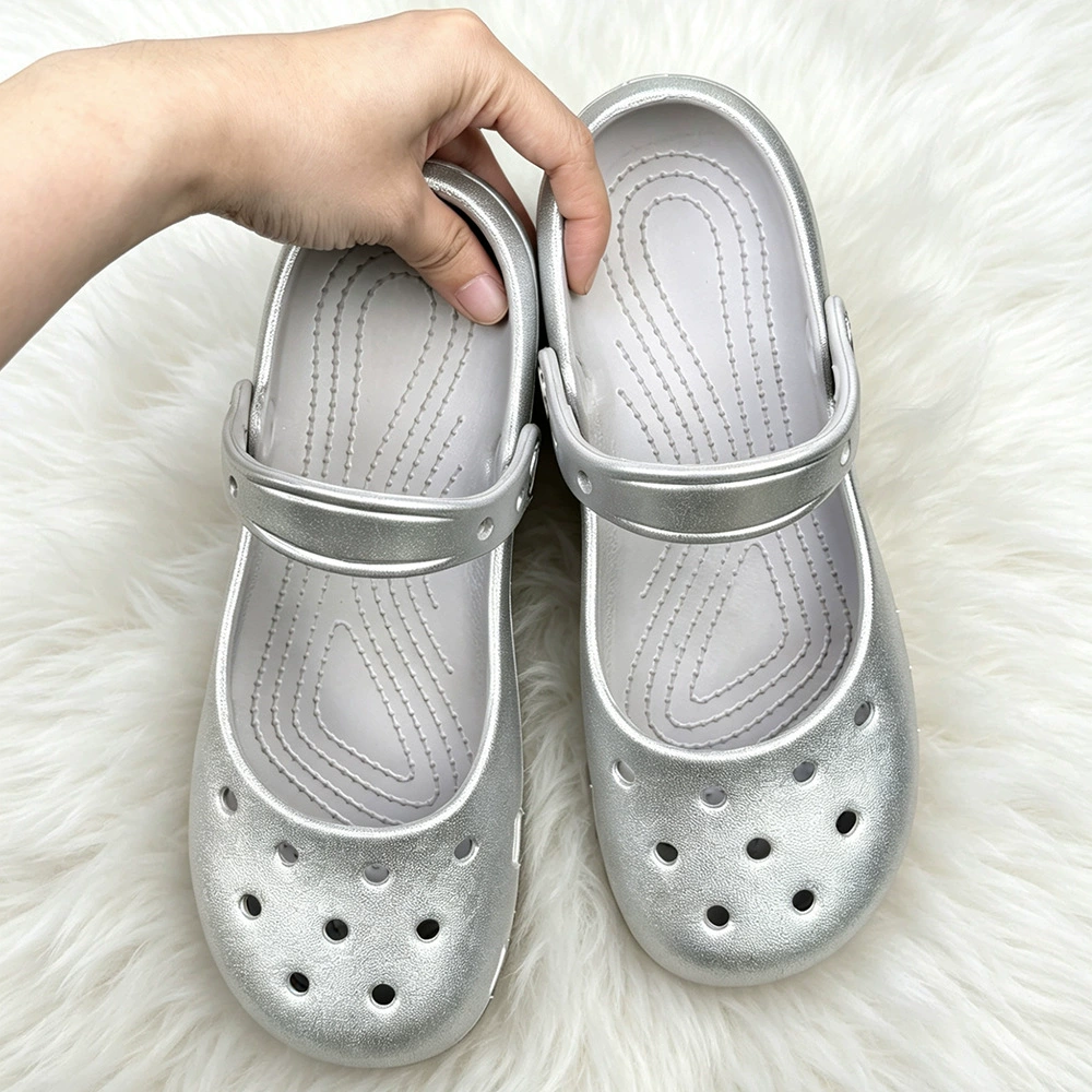 Summer New Silver Slip-on Clog – Espadrille Slip On recenzja i cena