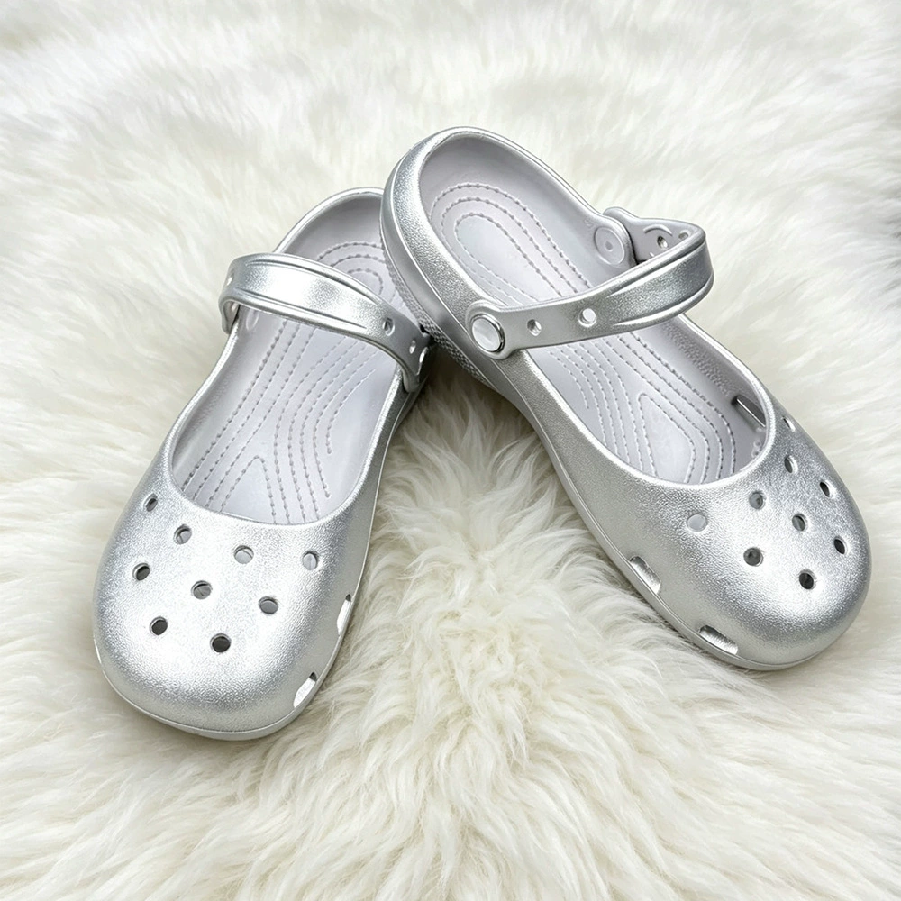 Summer New Silver Slip-on Clog – Espadrille Slip On recenzja i cena