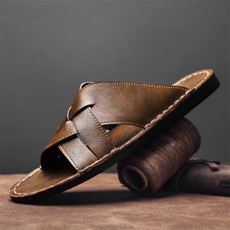 Fashion Genuine Leather Men Sl – Flip Flop Leather Men recenzja i cena