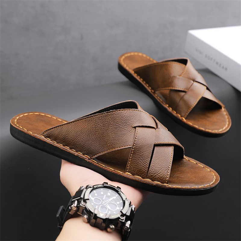 Fashion Genuine Leather Men Sl – Flip Flop Leather Men recenzja i cena