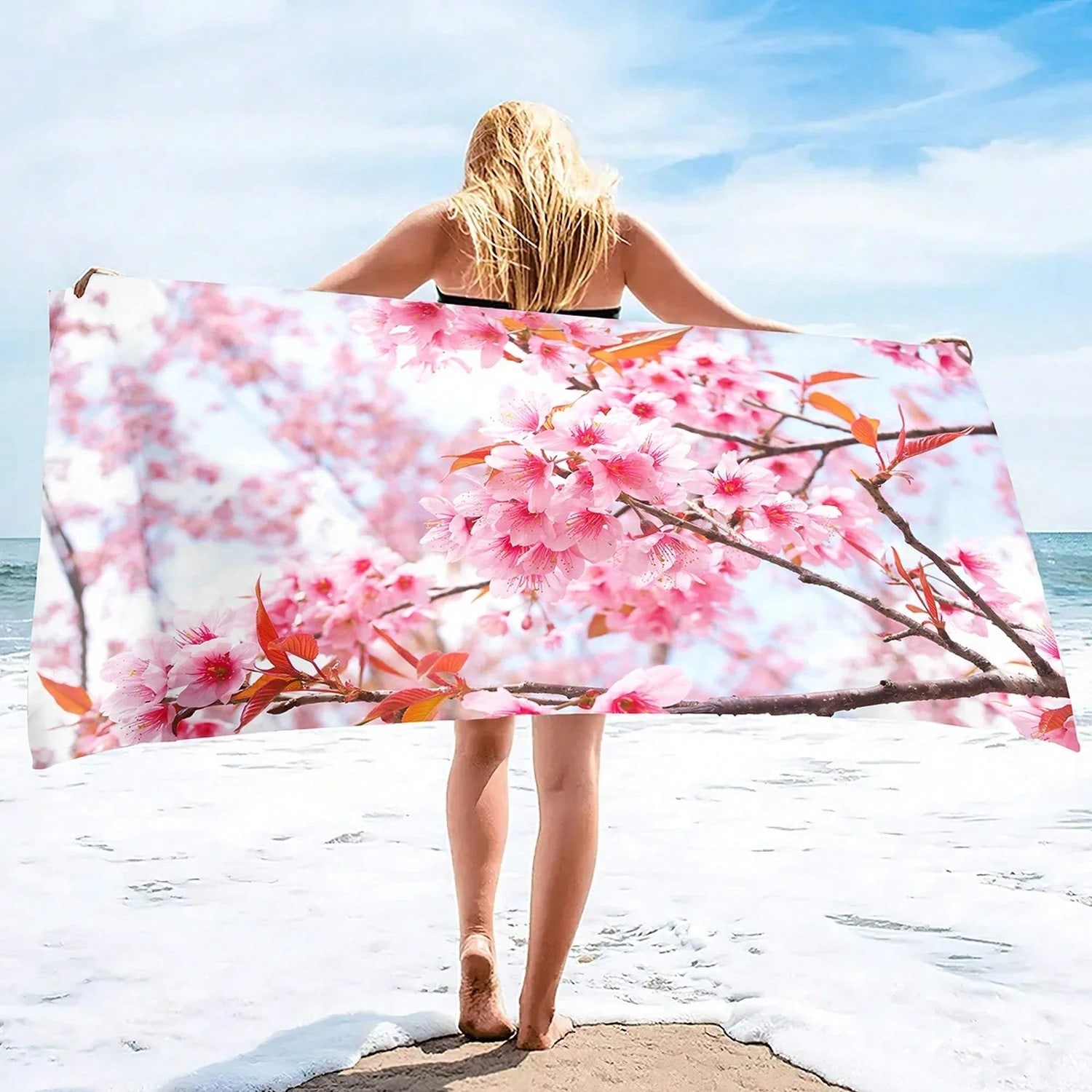 Pink Ry Bloms Sand Free Beach  – Beach Towel Large recenzja i cena