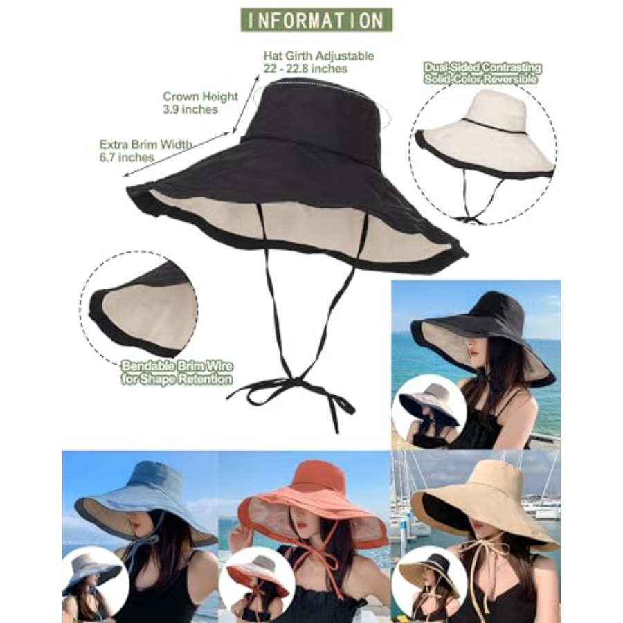 Extra Wide-Brim Sun Hats Women – Packable Hat Nylon recenzja i cena