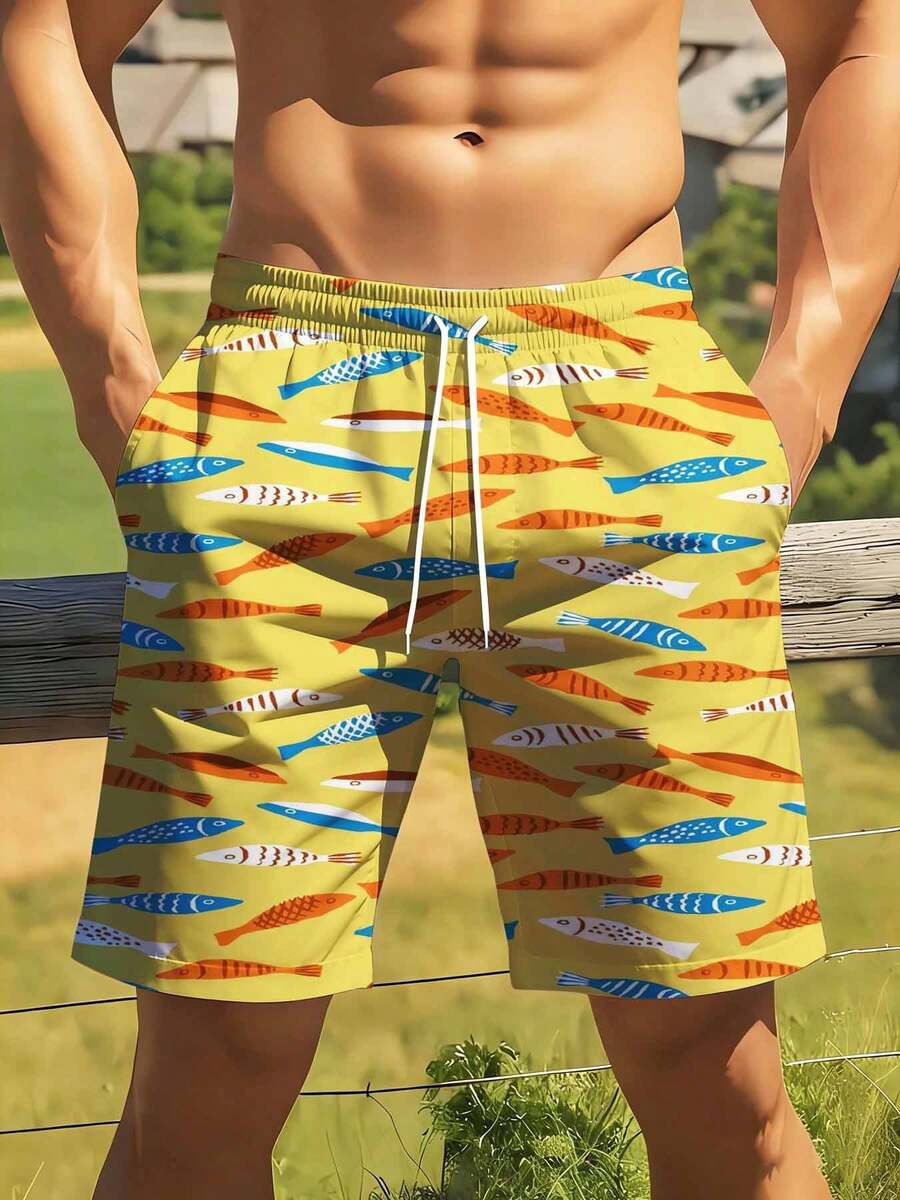 Colorful Fish Pattern Swim Tru – Swim Trunk Quick Dry recenzja i cena