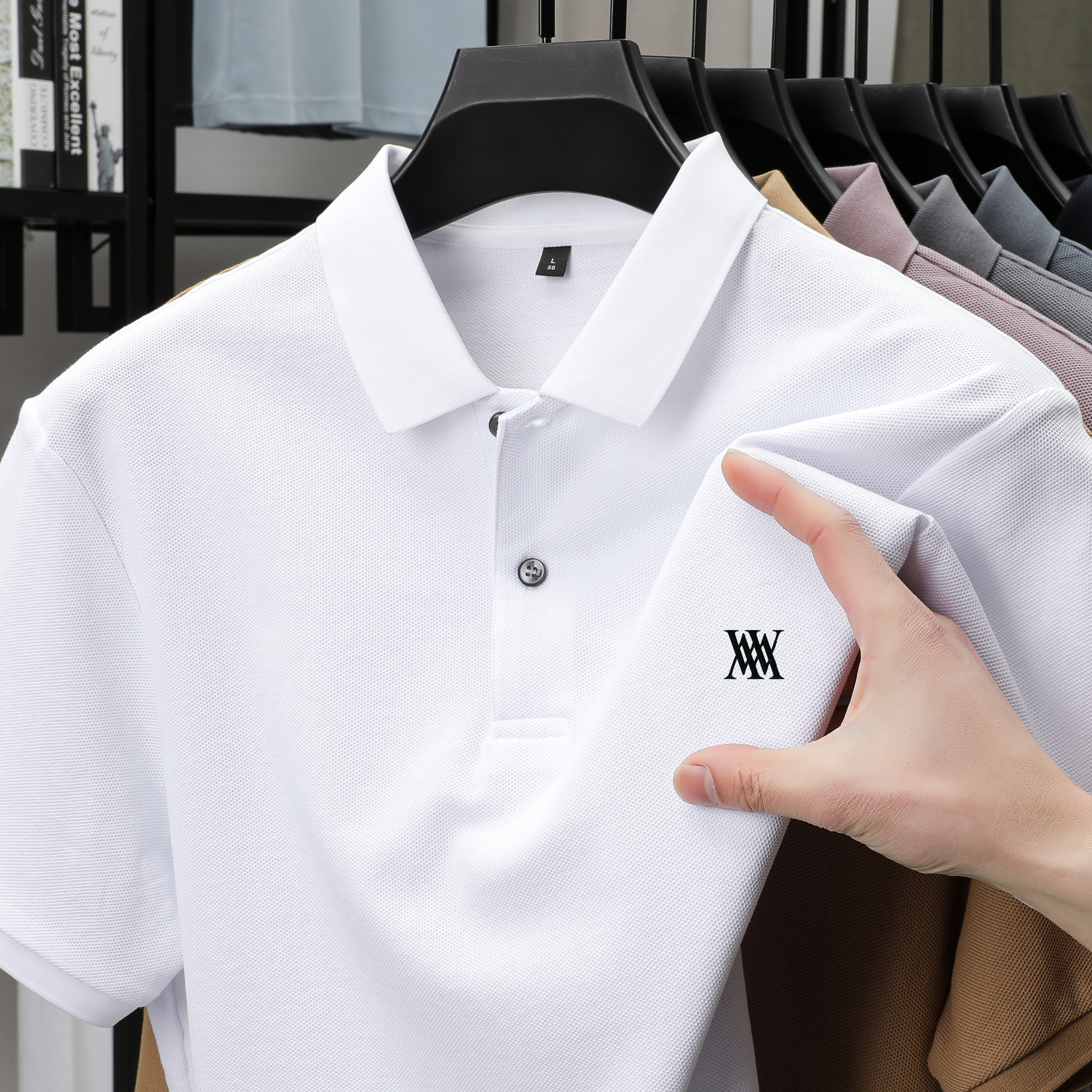 Men Classic Solid Crew Neck Po – Polo Shirt Pique recenzja i cena