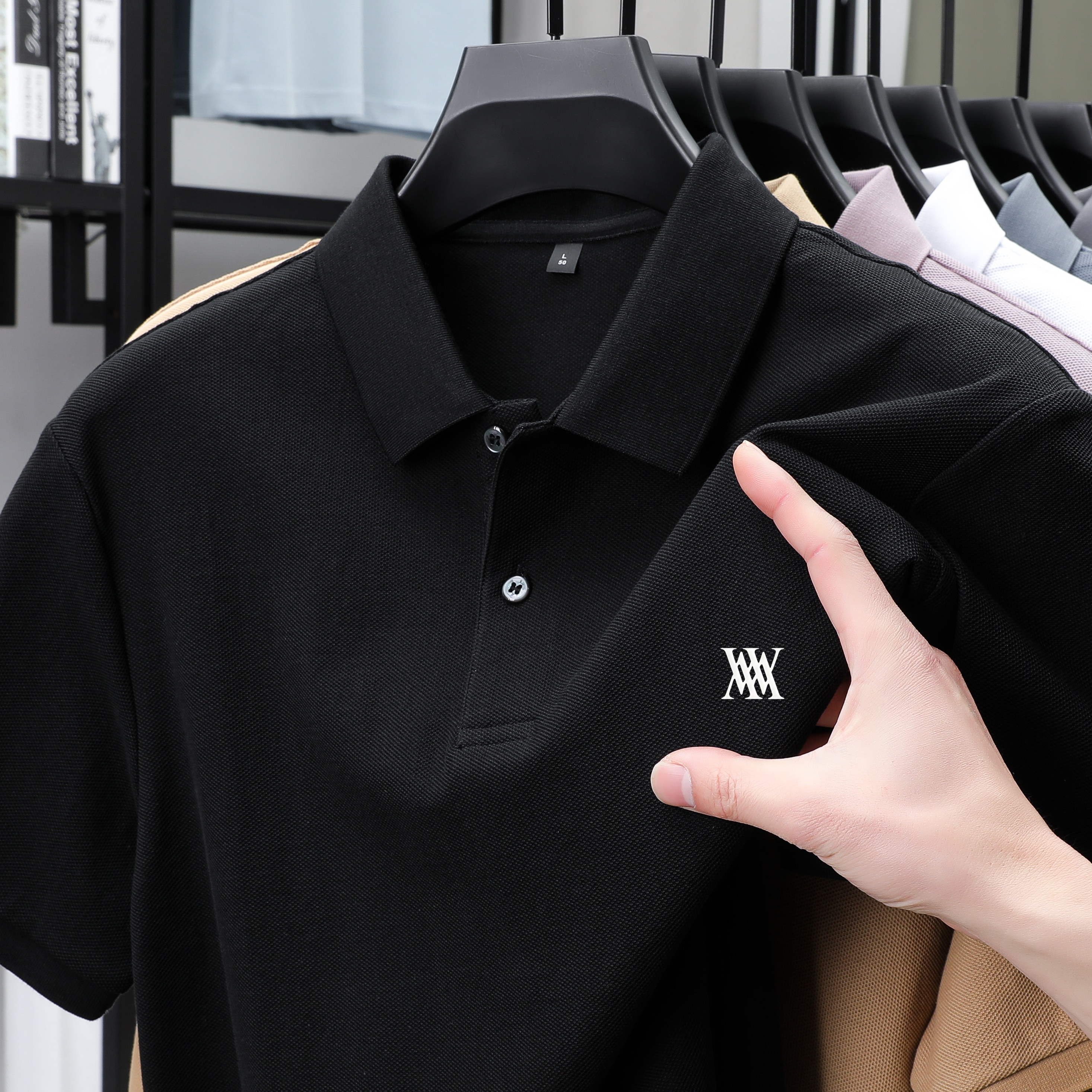 Men Classic Solid Crew Neck Po – Polo Shirt Pique recenzja i cena