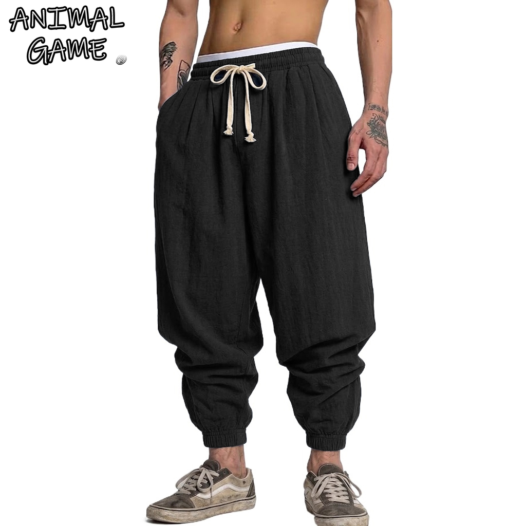Korean Cotton Linen Trousers A – Short Linen Drawstring recenzja i cena
