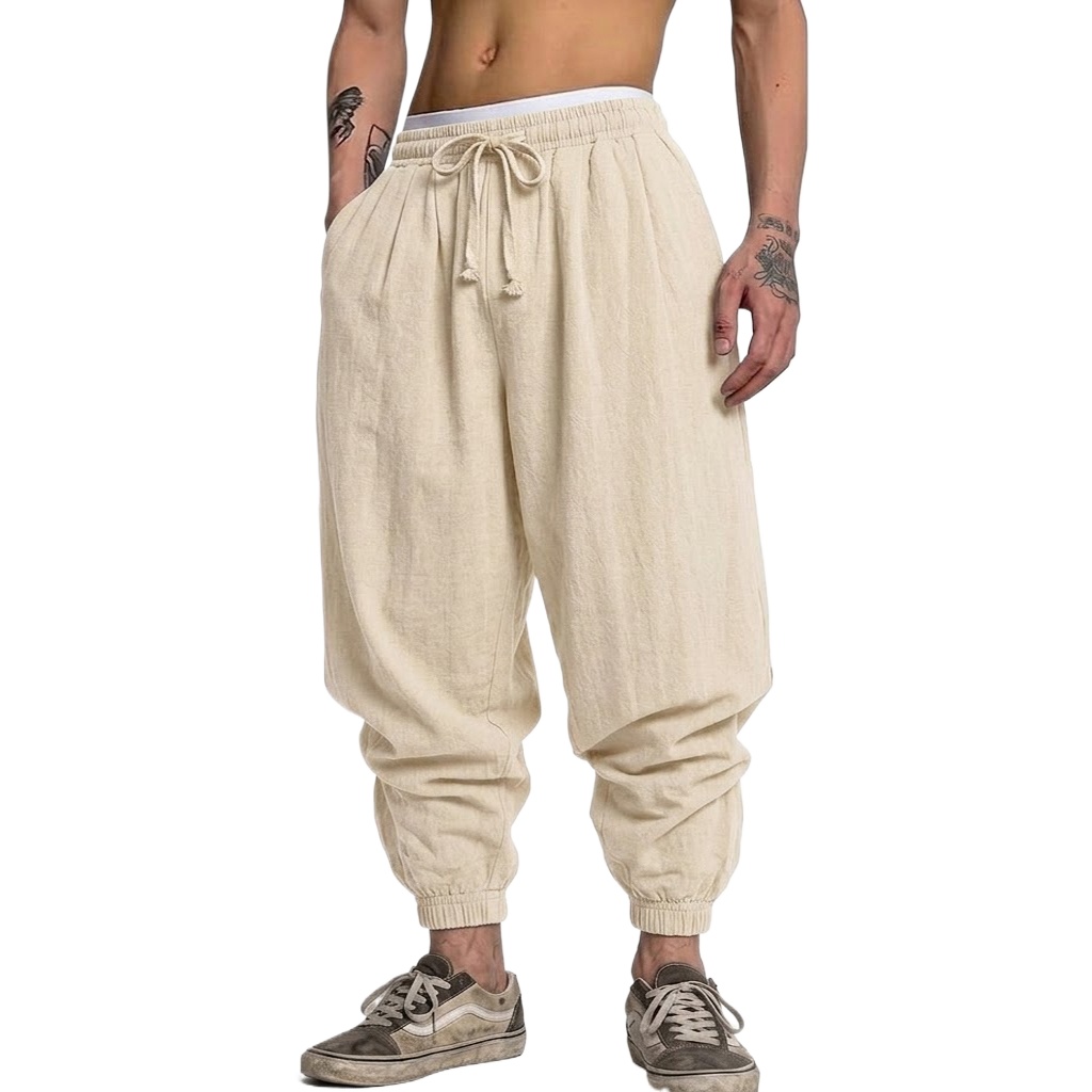 Korean Cotton Linen Trousers A – Short Linen Drawstring recenzja i cena