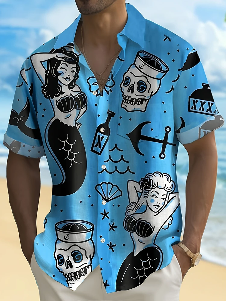 Summer Men's Fashion Casual So – Resort Shirt Floral recenzja i cena