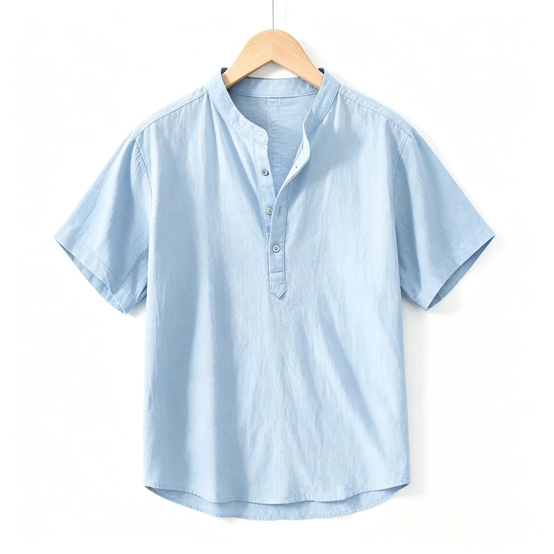 Men Cotton Linen Short-Sleeve  – Linen Shirt Breathable recenzja i cena
