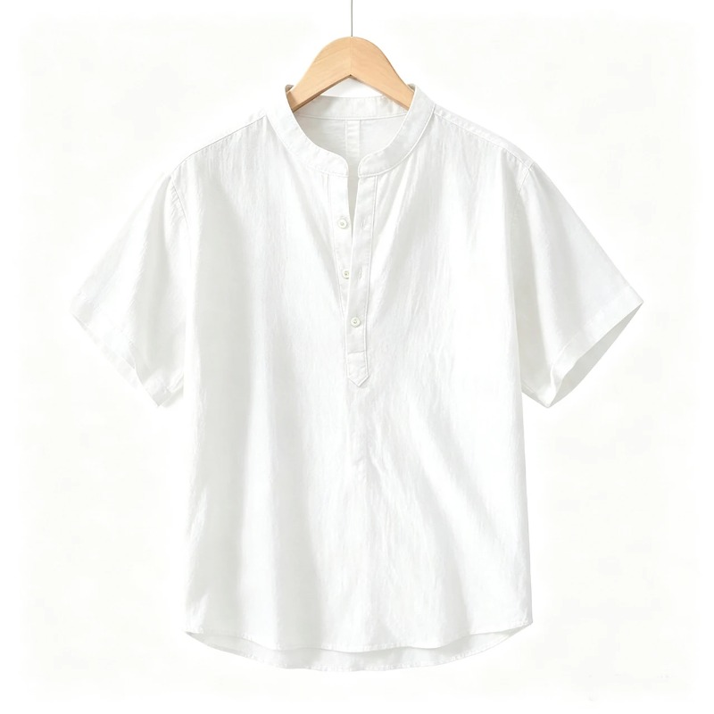 Men Cotton Linen Short-Sleeve  – Linen Shirt Breathable recenzja i cena
