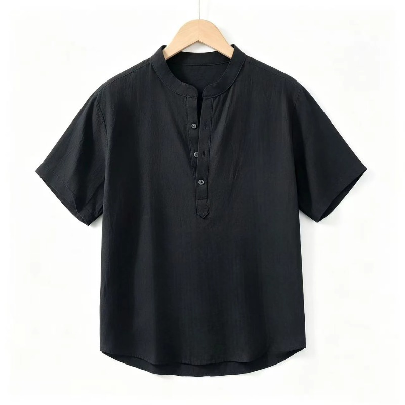 Men Cotton Linen Short-Sleeve  – Linen Shirt Breathable recenzja i cena