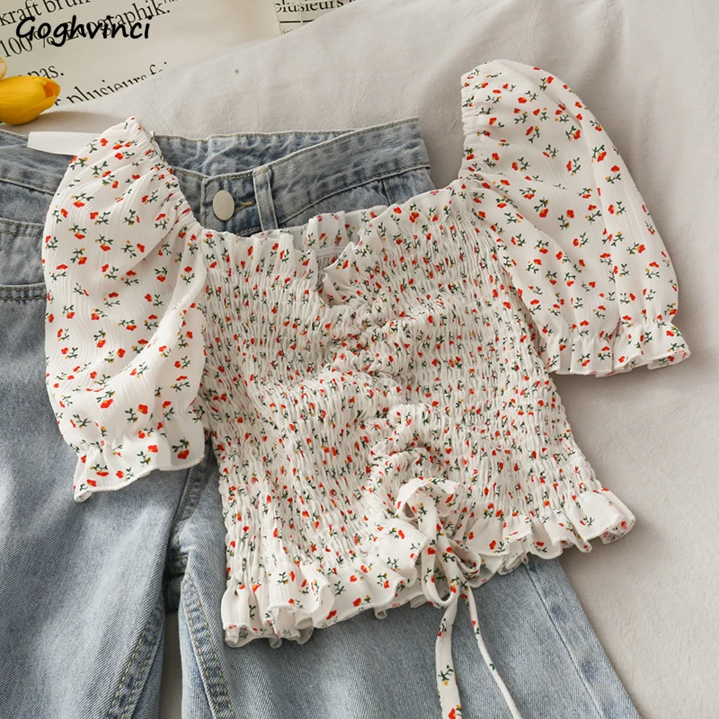 Blouses Shirts Women Floral Dr – Short Linen Drawstring recenzja i cena